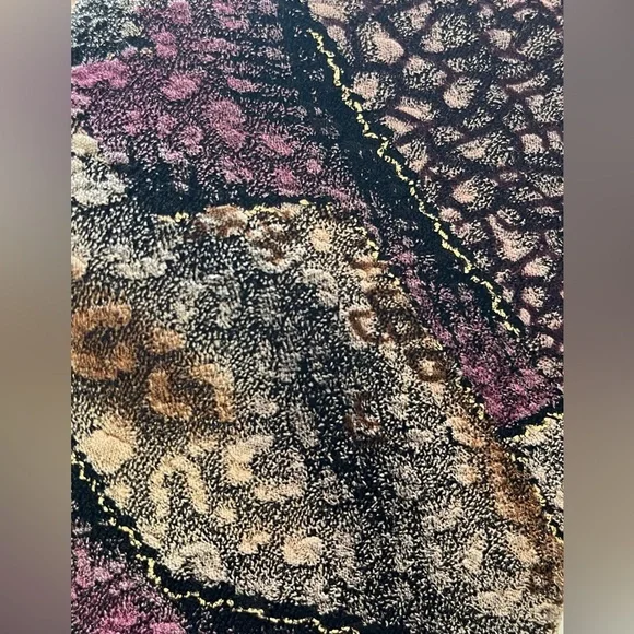 Notations Geometric Print Gold Foil Accent Blouse Size L - Picture 8 of 10